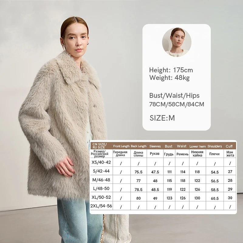 Elegant Faux Fur Coat - Cozy Autumn/Winter Style