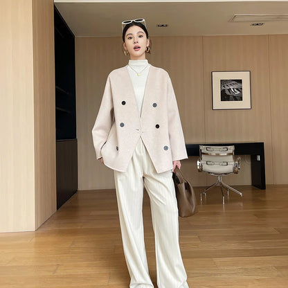2025 Women's 100% Cashmere Thick Double sided Jacket Classic Multi functional Fashion Suitable for Business