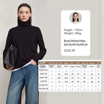 AMII Women's 100% Wool Sweater - Autumn Casual Elegance