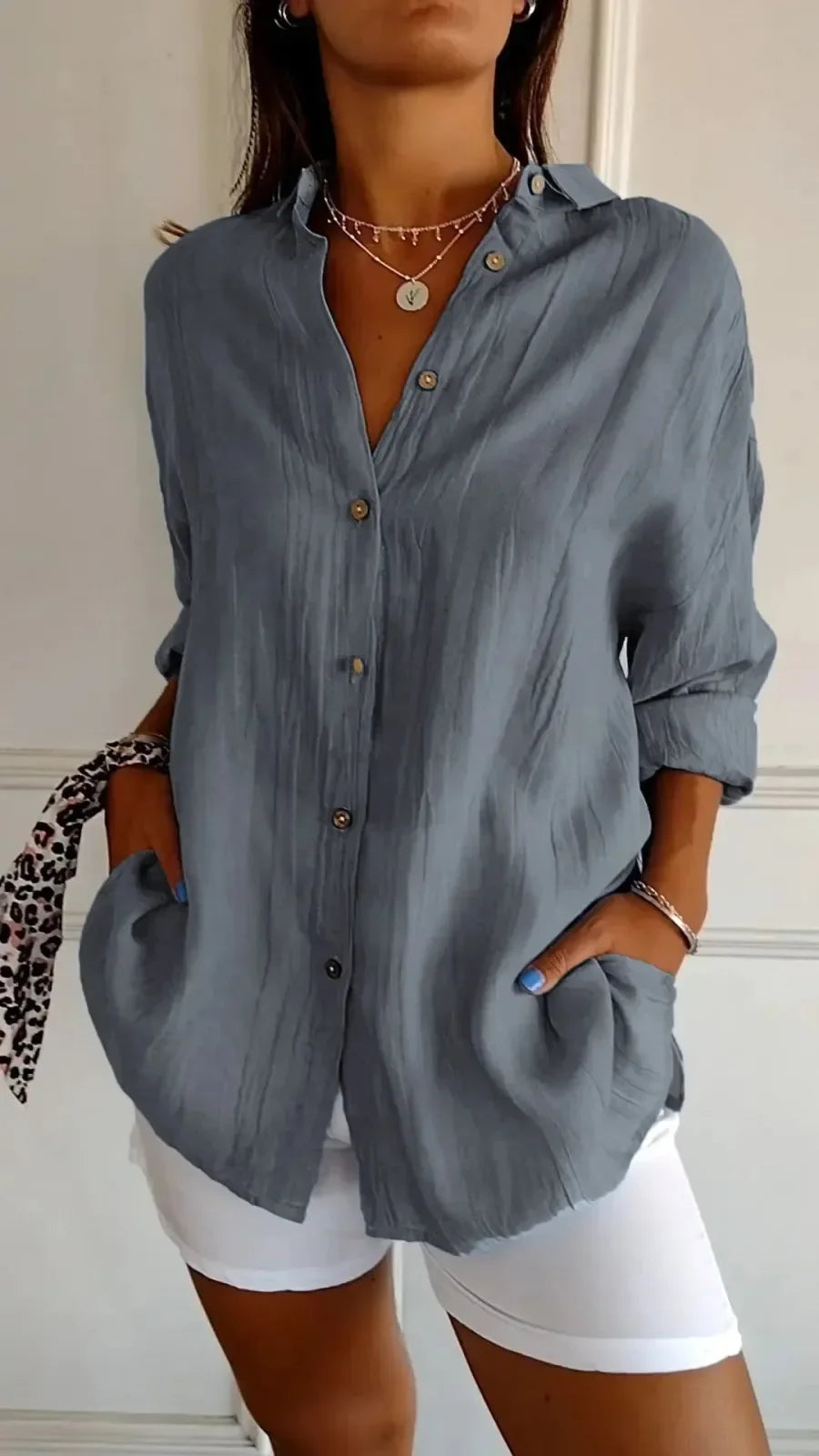 Elegant Summer Lapel Shirt - Versatile & Chic