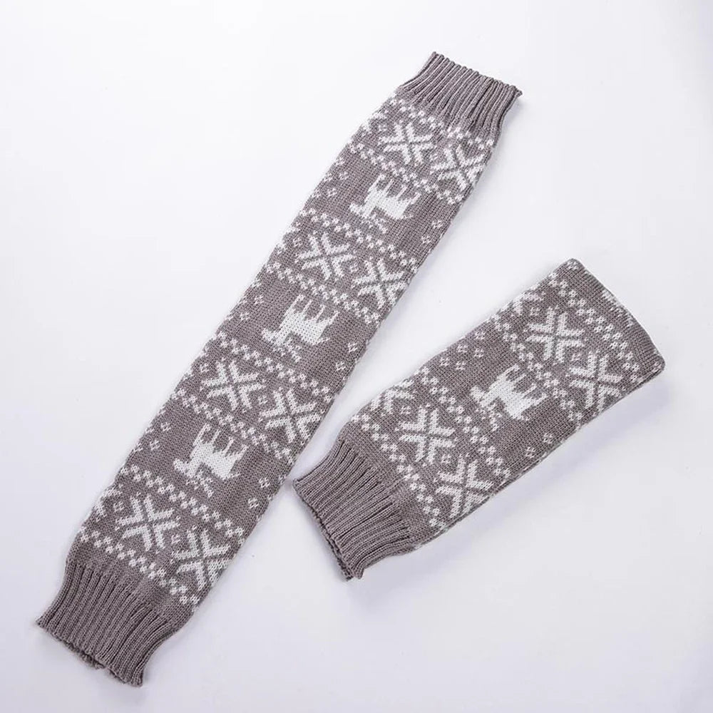 2025 Christmas Knitted Thigh-High Stockings – Cozy Winter Socks