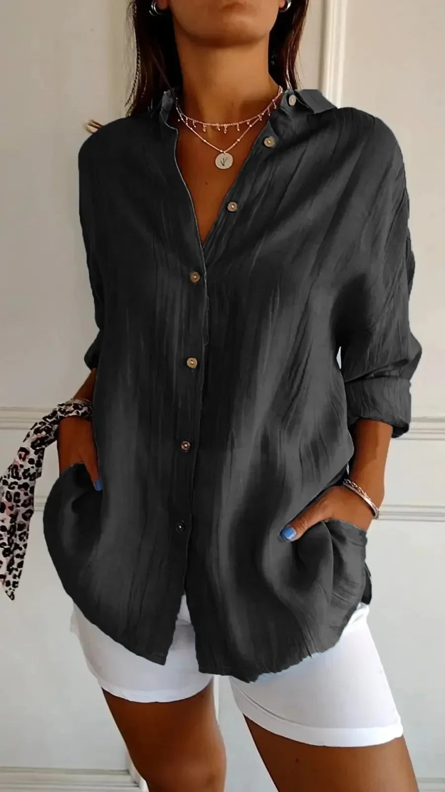 Elegant Summer Lapel Shirt - Versatile & Chic