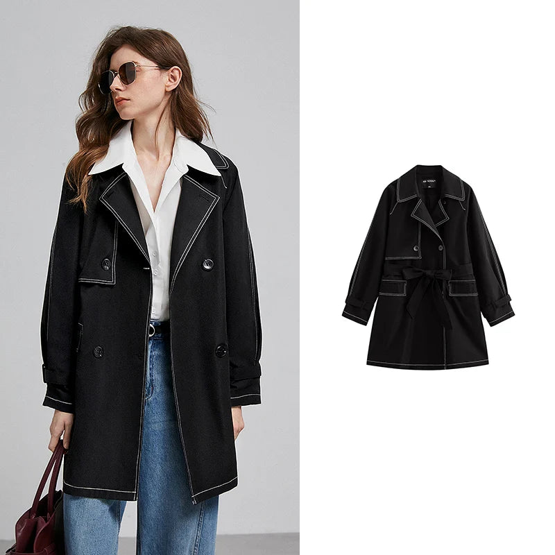 Stylish Women's Windbreaker with Waistbelt