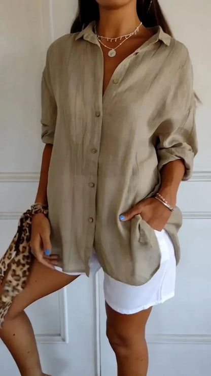 Elegant Summer Lapel Shirt - Versatile & Chic