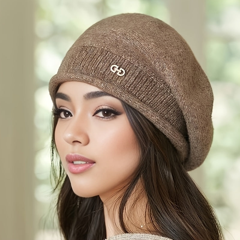 4 Cores Disponíveis Beret Feminino Novo Outono Inverno Moda Versátil Gorro, Chapéu de Inverno para Mulheres, Gorro para Mulheres, Chapéu de Inverno Para Mulheres Clima Frio, gorro inverno mulher, gorros inverno mulher, gorros