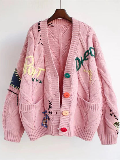 Women's 90.72 KG+ Heavy-Duty Cardigan Jacket - Elegant Collar Button-Front Sweater Coat, Machine Washable Winter Warm Outerwear Uniforms, Office & Casual Wear (Age-Reducing Fit, Red)