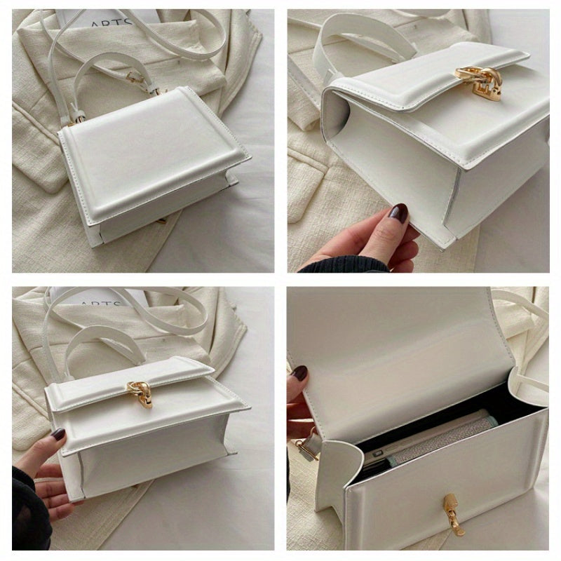 Women's Convertible Crossbody Bag - Detachable Strap Shoulder Purse, with Golden-Tone Hardware, Minimalist Everyday & Formal Handbag for Women (Black, Pink, White) - Lightweight & Durable Design