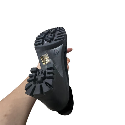 New Fengda Women's Lace-up Heightening Short Boots Women's Fashionable Versatile Solid Color Boots Round Head