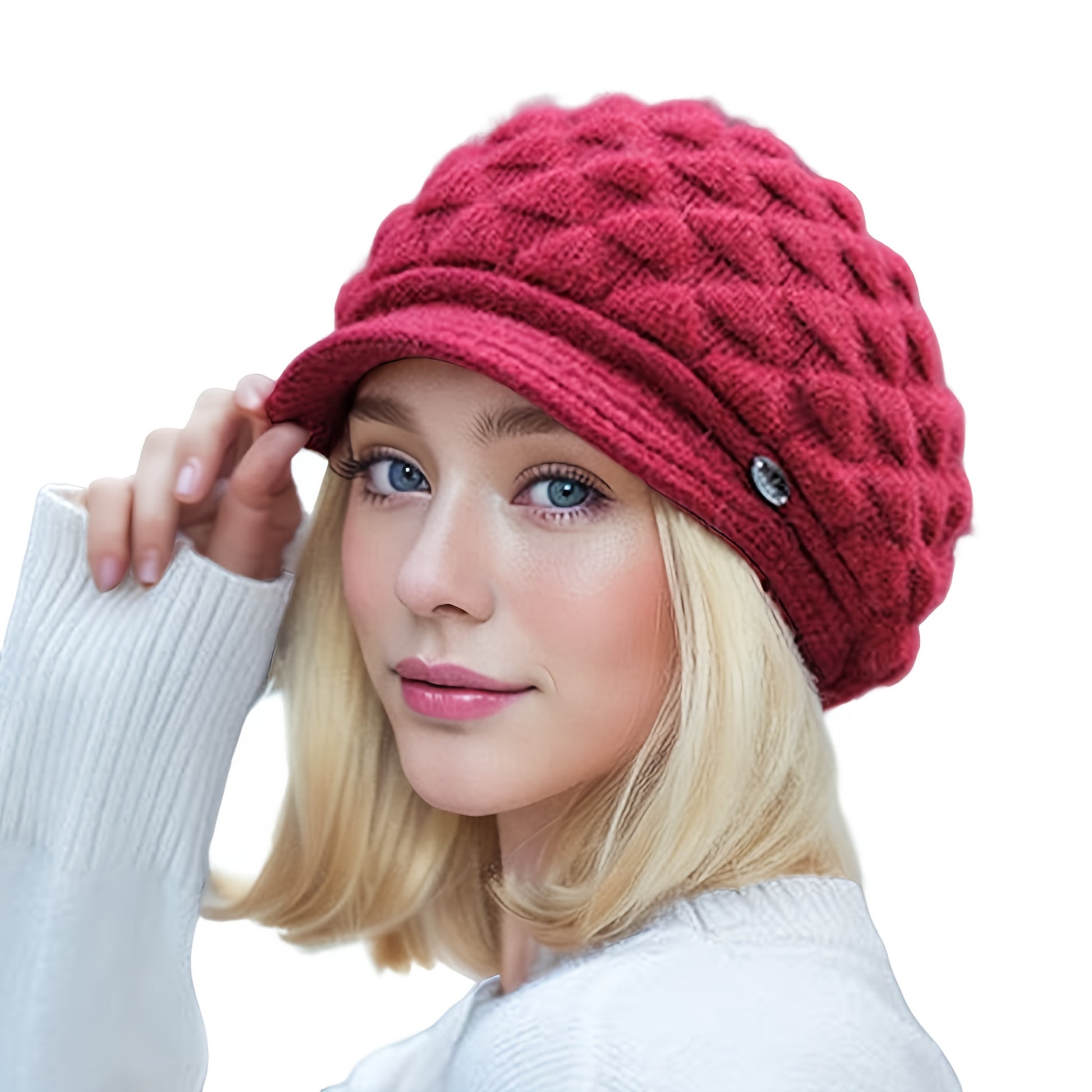 Bonito e quente chapéu de pato para outono e inverno, perfeito para uso casual com proteção auricular.