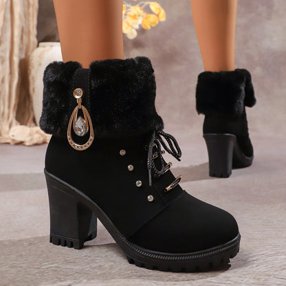 8 Sizes Available Women's Fashion Boots, Ankle Boots, Short Boots, Winter Warm Plush Shoes for Women