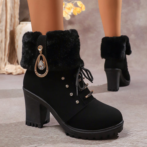 8 Sizes Available Women's Fashion Boots, Ankle Boots, Short Boots, Winter Warm Plush Shoes for Women