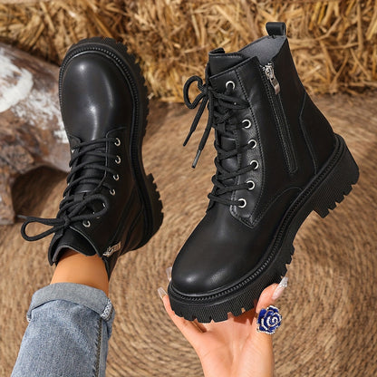 Women'S Chunky Platform Boots - Thick Platform Sole for Height & Stability, Zipper Closure, Synthetic Cover Upper - All-Season Everyday & Formal Boots - Non-Slip Rubber Outsole - Easy-Clean Shoes for Women, Versatile Footwear, Modern Footwear, Durable Construction, Fashionconscious Buyers, Casual Wear, Trendy Footwear, Sturdy Construction, Office Wear, Gothic Boots For Women, Platform Boots For Women, White Gothic Boots, Bootie, Beige Purse And Booties, Beige Moccasin Boots For Women