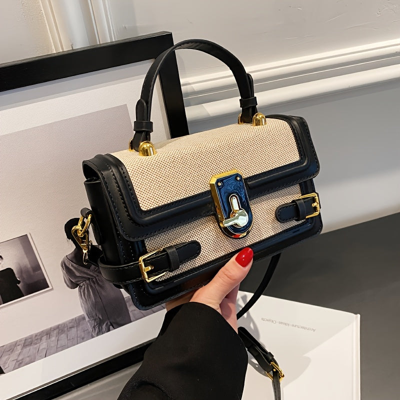 Fashionable Small Square Messenger Bag |, Zipper Closure, Adjustable Strap, Mixed Color, Retro Style, Unisex