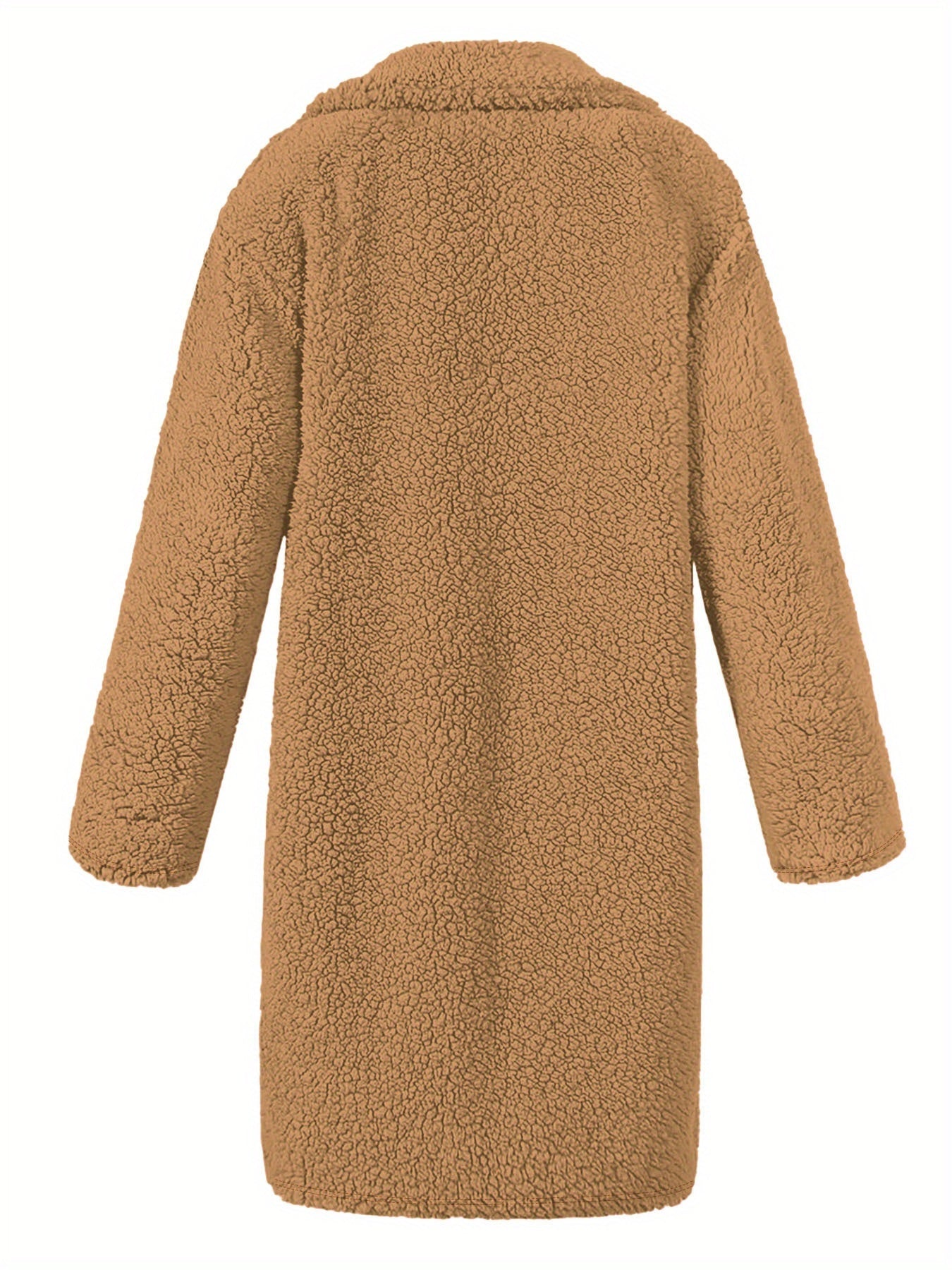 Casaco Elegante de Pelúcia para Mulheres - Jaqueta de Inverno Extra-Longa com Forro de Pelúcia, Camada Externa Macia e Quente, Casaco de Inverno Lavável à Máquina para Outono e Inverno, Bege/Preto/Marrom/Cinza/Azul/Vermelho/Branco/Verde/Roxo/Laranja/Rosa/Amarelo - Casaco Longo de Cor Sólida para Mulheres, Jaqueta de Pelúcia Luxuosa para Clima Frio, Roupa de Inverno Chique e Quente, Adequado para Camadas, Casacos de Inverno Elegantes para Mulheres, Jaqueta com Forro de Fleece