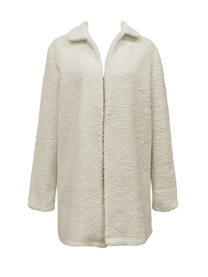 Casaco de Inverno Feminino com Gola Falsa - Jaqueta de Meio Comprimento para Todas as Estações, Casaco Casual de Cor Sólida, Blazer Lavável à Máquina para Camadas de Outono e Inverno (Escritório, Semi-Formal, Traje Casual) - Conforto Macio, Fácil Cuidado, Estilo Versátil