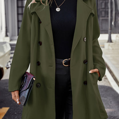 Elegant Olive Green Women's Trench Coat - Versatile Style