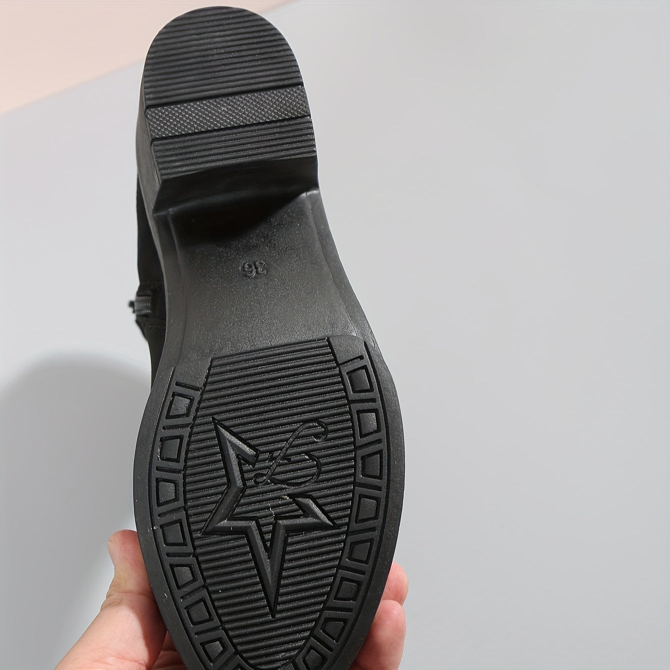 1pr Women's Solid Color Mid Heel Block Boots with Side Zipper, Plain Toe Fabric Upper, TPU Sole, All-Season Comfort Ankle Booties, Casual Footwear|Stylish Zipper Boots|Stable Block Heel