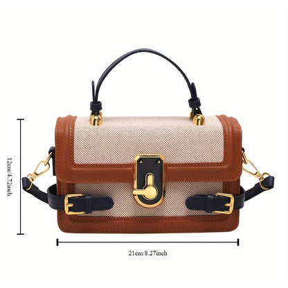 Fashionable Small Square Messenger Bag |, Zipper Closure, Adjustable Strap, Mixed Color, Retro Style, Unisex