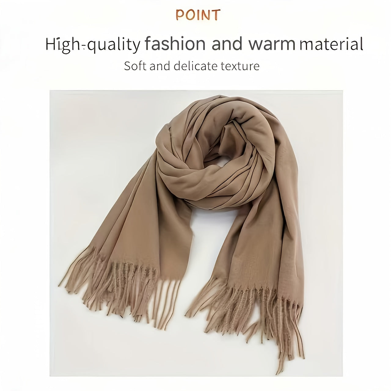 Lenço de Lã Macio e Confortável - Xale Escocês Bohemian Estiloso, Cor Sólida, Quente e à Prova de Vento, Lavável à Mão, Perfeito para Encontros Noturnos, Não Elástico - Presente Elegante!