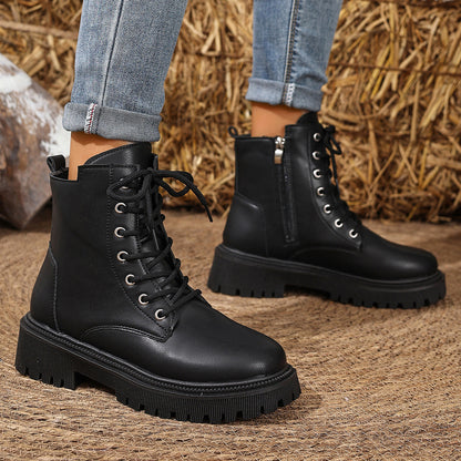 Women'S Chunky Platform Boots - Thick Platform Sole for Height & Stability, Zipper Closure, Synthetic Cover Upper - All-Season Everyday & Formal Boots - Non-Slip Rubber Outsole - Easy-Clean Shoes for Women, Versatile Footwear, Modern Footwear, Durable Construction, Fashionconscious Buyers, Casual Wear, Trendy Footwear, Sturdy Construction, Office Wear, Gothic Boots For Women, Platform Boots For Women, White Gothic Boots, Bootie, Beige Purse And Booties, Beige Moccasin Boots For Women