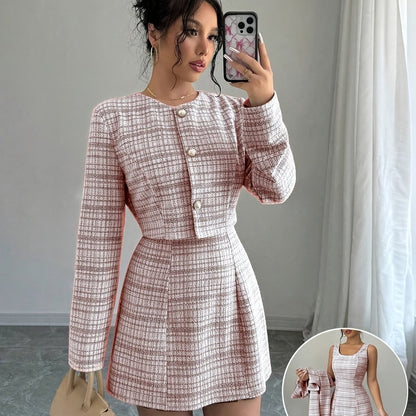 Chic Blazer & Dress Set - Elegant Office to Party Wear