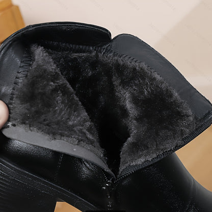 Women's Winter Boots, Elegant and Comfortable Women's Shoes, Ladies' Riding Winter Outdoor Christmas Gift, Thickened -Lined Short Boots, Comfortable, Cold-Proof, Slip-Resistant, Durable, Warm Shoes 4