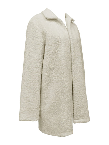 Casaco de Inverno Feminino com Gola Falsa - Jaqueta de Meio Comprimento para Todas as Estações, Casaco Casual de Cor Sólida, Blazer Lavável à Máquina para Camadas de Outono e Inverno (Escritório, Semi-Formal, Traje Casual) - Conforto Macio, Fácil Cuidado, Estilo Versátil