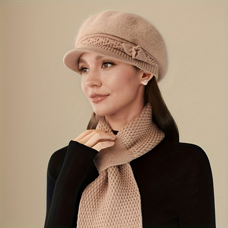 1 Gorro de Inverno de Pelúcia para Mulher - Gorro Macio com Fecho Ajustável, Proteção Leve e Quente para os Ouvidos para Clima Frio, Gorro de Inverno Elegante para Esqui, Corrida, Uso Diário - Disponível em Borgonha, Azul Marinho, Rosa, Roxo - Presente de Natal Perfeito para Mulheres